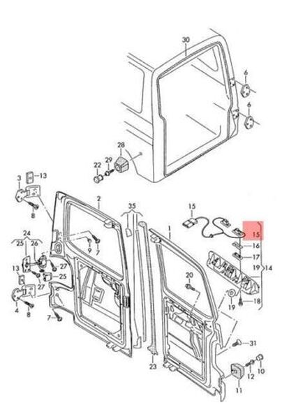 Фасонка за лампа рег. номер за Volkswagen Transporter T5 2003-2015/Volkswagen Caddy 2004-2015