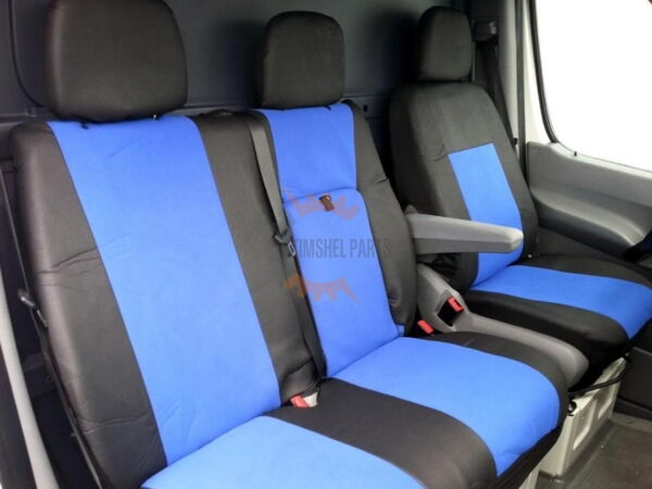 Комплект калъфи за предни седалки 2+1 за Mercedes-Benz Sprinter W906 (2006–2018) и Volkswagen Crafter (2006–2016)
