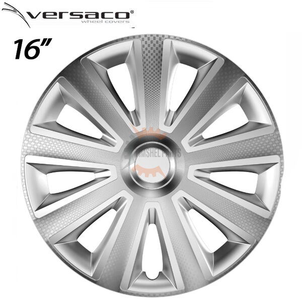 Комплект Тасове за джанти 16'' Versaco Carbon Aviator - Silver - 4 броя