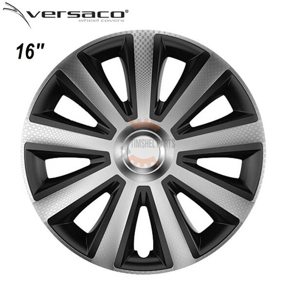 Комплект Тасове за джанти 16'' Versaco Carbon Aviator - Silver / Black - 4 броя