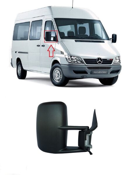 Огледало странично електрическо за Mercedes Sprinter VW LT 1995-2006 Пасажерска страна
