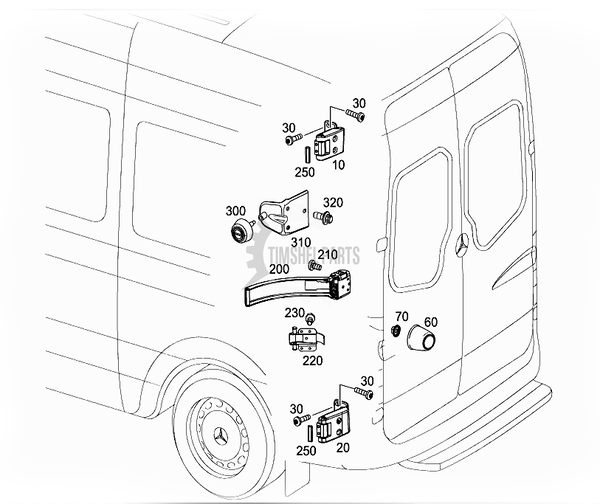 Ограничител за задна врата за MERCEDES SPRINTER 2006.7- VW CRAFTER 2005-2017