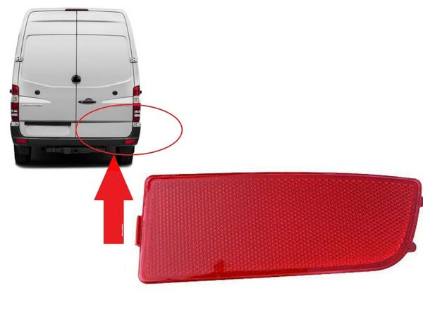 Заден рефлектор в броня за VW Crafter, Mercedes Sprinter 2006-2019 Пасажерска страна