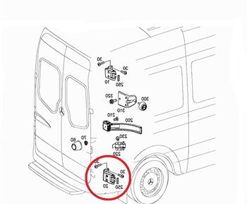 Долна дясна Панта "270 градуса"  за багажник задна врата Mercedes Sprinter 906 VW Crafter