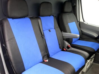 Комплект калъфи за предни седалки 2+1 за Mercedes-Benz Sprinter W906 (2006–2018) и Volkswagen Crafter (2006–2016)