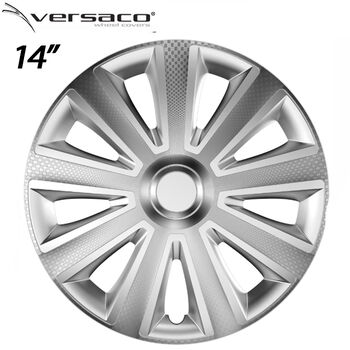Комплект Тасове за джанти 14'' Versaco Carbon Aviator - Silver - 4 броя