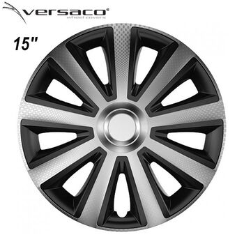 Комплект Тасове за джанти 15'' Versaco Carbon Aviator - Silver / Black - 4 броя