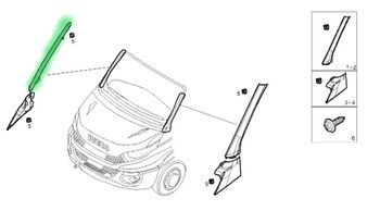 Лайсна предно стъкло ( R ) за Iveco Daily след 2014 год - Пасажерска Страна