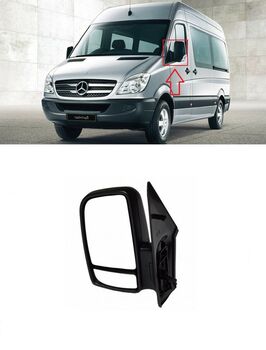Огледало ръчно за Mercedes Sprinter 906, VW Crafter след 2006г - Шофьорска страна
