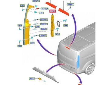 Платка стоп Ford Transit Custom/Tourneo Custom след 2013 год. - Пасажерска страна