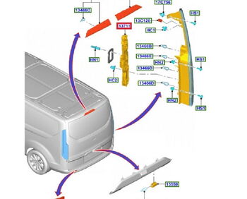 Платка стоп Ford Transit Custom/Tourneo Custom след 2013 год. - Шофьорска страна