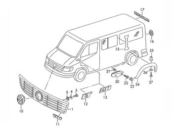 Предна Радиаторна Решетка за VW LT 1996-2006