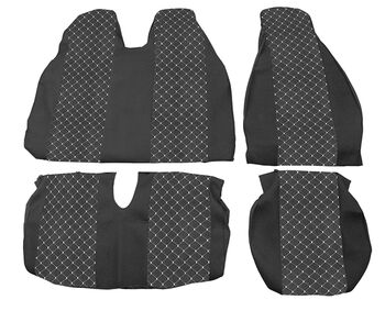Тапицерия Лукс Капитонирана за Ford Transit 2000-2013 год. Бял конец