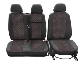 Тапицерия Лукс капитонирана за Mercedes Sprinter, VW Crafter след 2006 г. Червен конец
