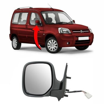 Външно огледало, "електрическо" за Citroen Berlingo 1996-2008, Peugeot Partner 1996-2008 - Пасажерска страна